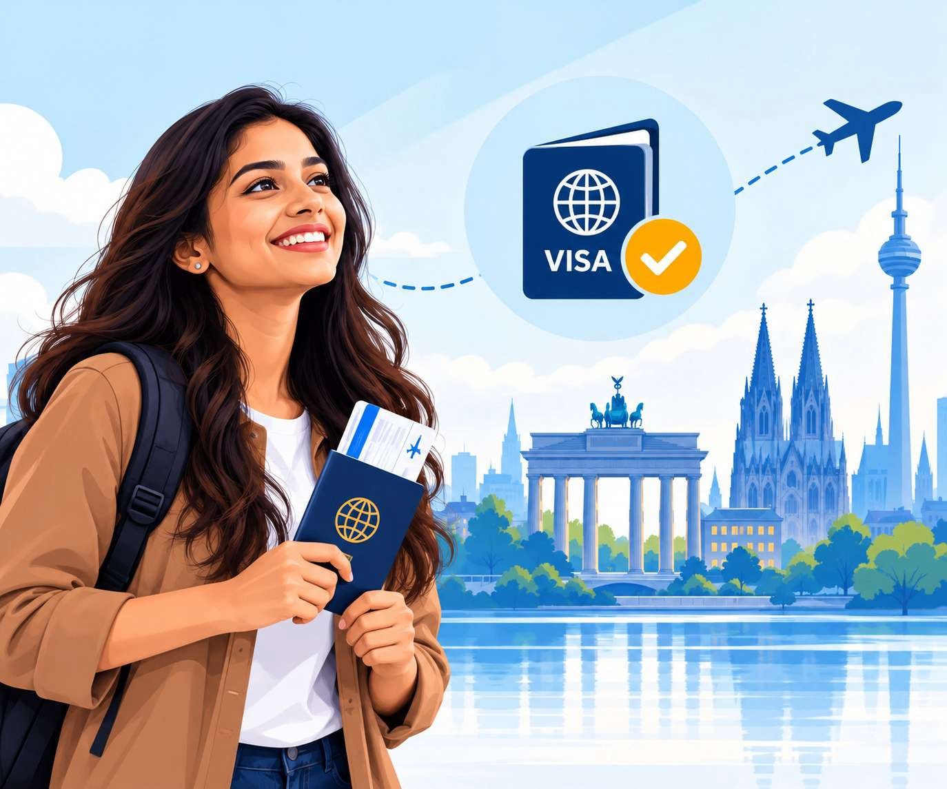 Airplane representing travel to Germany